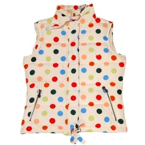 Authier Women’s Puffy Vest Made in Italy Zip Up w/ Snap Closures High Neck Sz 6